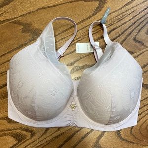Aerie Bra 34DDD 34 DDD Plunge Push Up Lavender Purple Lace NWT